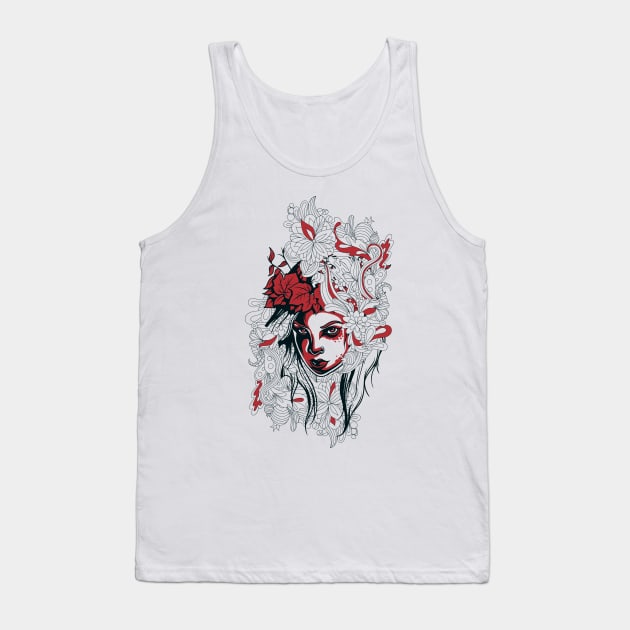 Mother Nature Flowers Tank Top by ReignGFX